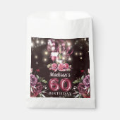 Personalisiert Magenta Wein 60. Geburtstag Geschenktütchen (Vorderseite)