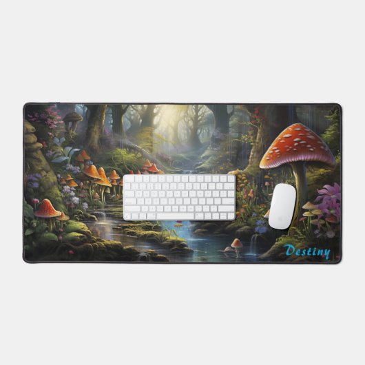 Personalisiert Magic Mushroom Forest Desk Mat Schreibtischunterlage (Tastatur & Maus)