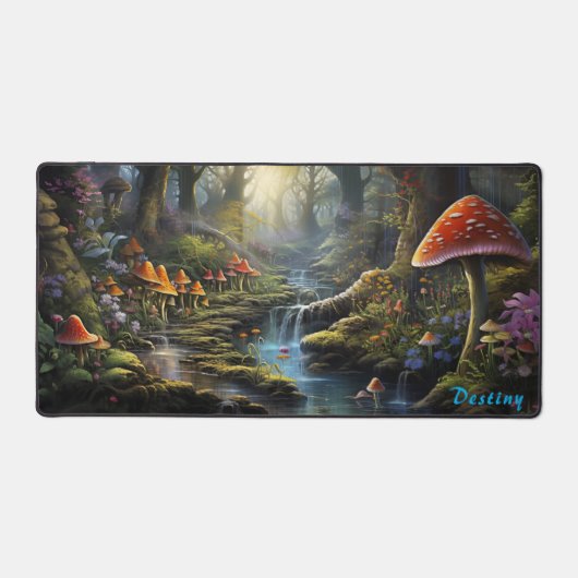 Personalisiert Magic Mushroom Forest Desk Mat Schreibtischunterlage (Vorderseite)