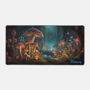 Personalisiert Magic Mushroom Forest Desk Mat Schreibtischunterlage