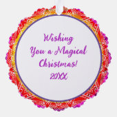 Personalisiert Magical Christmas Mandala Ornament Karte (Rückseite)
