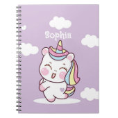 Personalisiert Magical Kawaii Whimsical Unicorn Notizblock (Vorderseite)