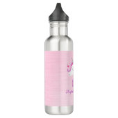 Personalisiert Magisch rosa Glitzer Einhorngesicht Edelstahlflasche (Links)