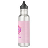 Personalisiert Magisch rosa Glitzer Einhorngesicht Edelstahlflasche (Rechts)