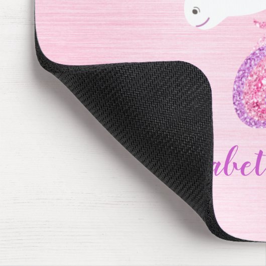 Personalisiert Magisch rosa Glitzer Einhorngesicht Mousepad (Ecke)