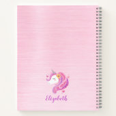 Personalisiert Magisch rosa Glitzer Einhorngesicht Notizblock (Rückseite)