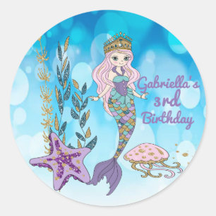 Personalisiert Magischer Glitzer Mermaid Sticker