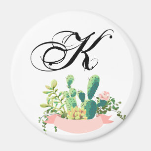 Personalisiert Magnet Bohemisch Cactus succulents 