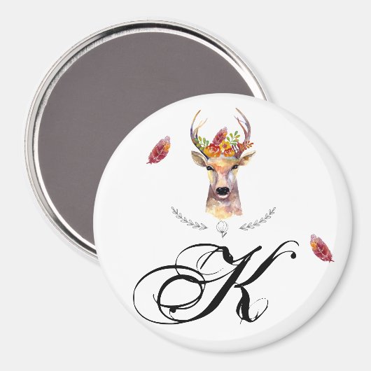 Personalisiert Magnet Geometric boho Hirschknotenk (Vorderseite/Rückseite)