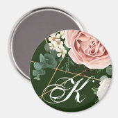 Personalisiert Magnet Geometric Garden Rose Hunter (Vorderseite/Rückseite)