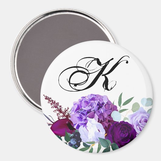 Personalisiert Magnet Lavender Hibiskus auf Weiß (Vorderseite/Rückseite)