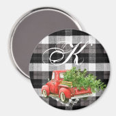 Personalisiert Magnet XMAS Truck Buffalo Kariert B (Vorderseite/Rückseite)