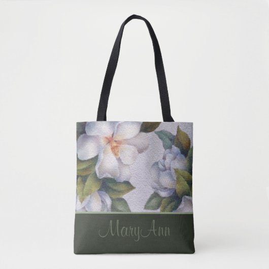 Personalisiert Magnolia Blooms Sage Green Classic Tasche (Vorderseite)