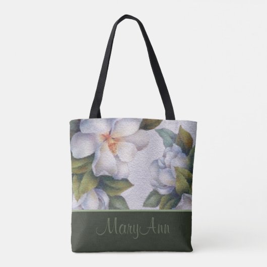 Personalisiert Magnolia Blooms Sage Green Classic Tasche (Rückseite)