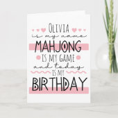 Personalisiert Mahjong Birthday Dankeskarte (Vorderseite)