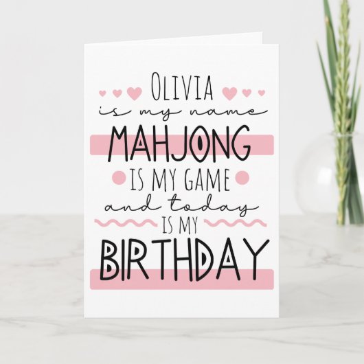 Personalisiert Mahjong Birthday Dankeskarte (Vorderseite)