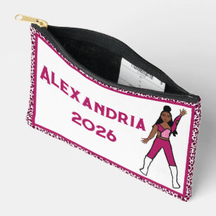 Personalisiert Majorette Dancer Berry Leopard Zubehörtasche