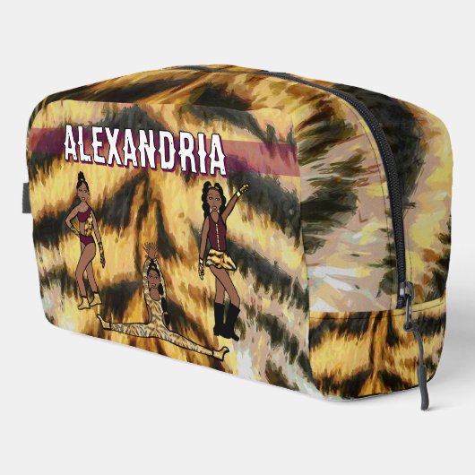 Personalisiert Majorette Dancer Maroon Tiger #1 Waschbeutel (Rechte Ecke)