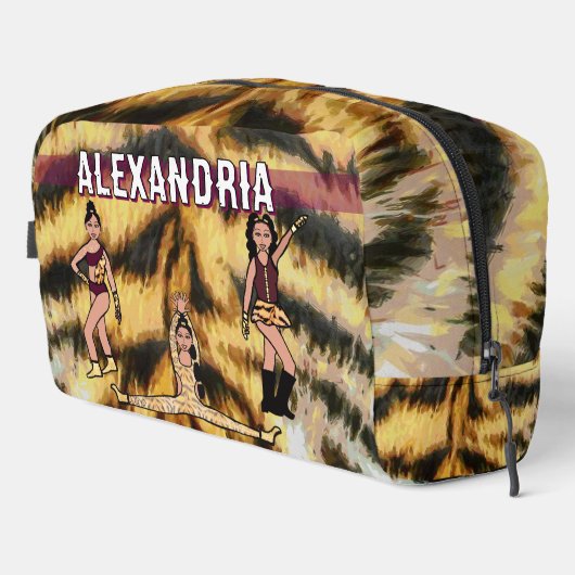 Personalisiert Majorette Dancer Maroon Tiger #2 Do Waschbeutel (Rechte Ecke)