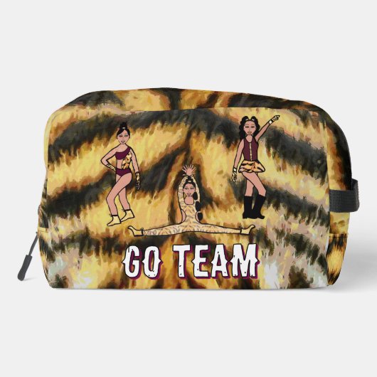 Personalisiert Majorette Dancer Maroon Tiger #2 Do Waschbeutel (Rückseite)