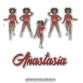 Personalisiert Majorette / Dancer Red Fringe Aufkleber (Vorderseite)