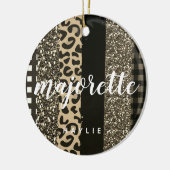 Personalisiert Majorette Imitate Cheetah und Glitz Keramik Ornament (Links)