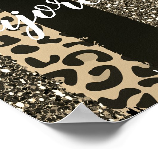 Personalisiert Majorette Imitate Cheetah und Glitz Poster (Ecke)