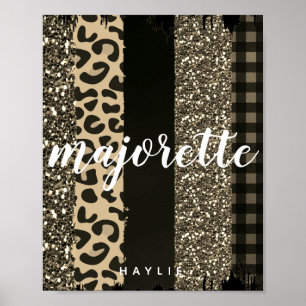 Personalisiert Majorette Imitate Cheetah und Glitz Poster
