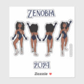 Personalisiert Majorette / Tänzer Sticker Indiz #1 (Blatt)