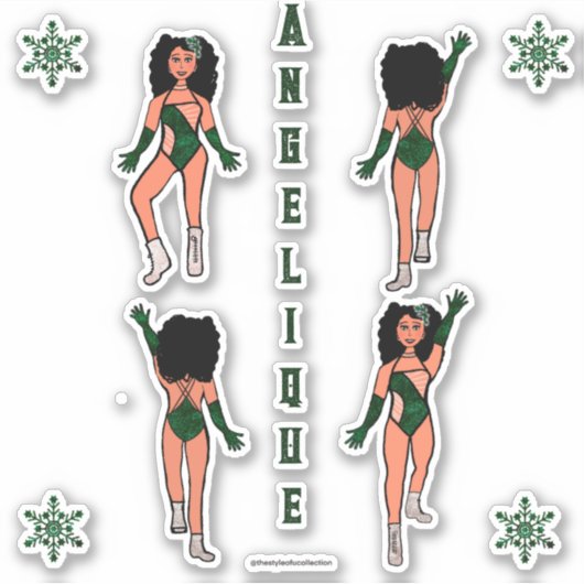 Personalisiert Majorette / Tänzer Stickers Forest Aufkleber (Vorderseite)