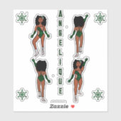 Personalisiert Majorette / Tänzeraufkleber, Wald # Aufkleber (Blatt)