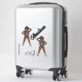 Personalisiert Majorette / Tänzerin, Tänzerin Aufkleber (Koffer)