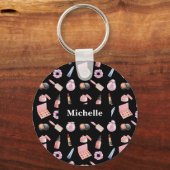 Personalisiert Makeup Kosmetik Muster Kosmetologie Schlüsselanhänger (Vorderseite)