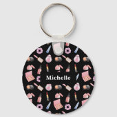 Personalisiert Makeup Kosmetik Muster Kosmetologie Schlüsselanhänger (Rückseite)