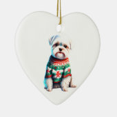 Personalisiert maltesisch im Weihnachtssüßer Keramik Ornament (Rechts)