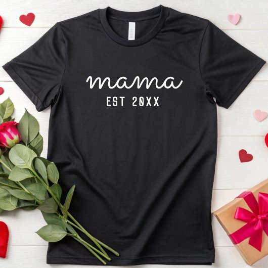 Personalisiert Mama Est bald zu Mommy Junge Mutter T-Shirt
