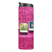 Personalisiert Mama Foto Collage Girly Pink Thermosbecher (Nach rechts gedreht)