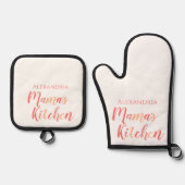 Personalisiert Mama Kitchen Ofenhandschuh & Topflappen-Set (Vorderseite)