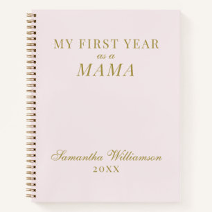 Personalisiert Mama Pastel Pink Goldkalligrafie Notizblock