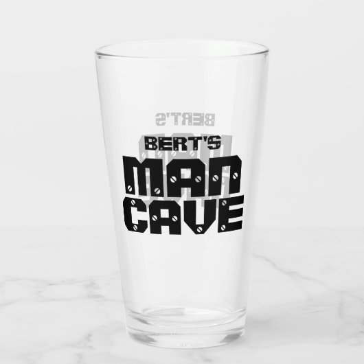 Personalisiert Man Cave Beer Pint Glass Glas (Rückseite)