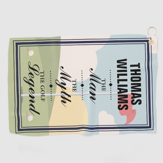 Personalisiert Man Myth Legend Classic Golfhandtuch (Horizontal)