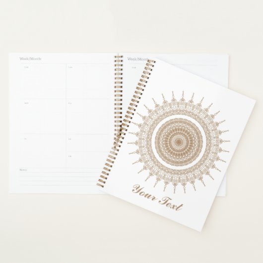 Personalisiert Mandala Bohemisch White Boho Planer (Anzeige)
