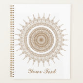 Personalisiert Mandala Bohemisch White Boho Planer (Vorderseite)