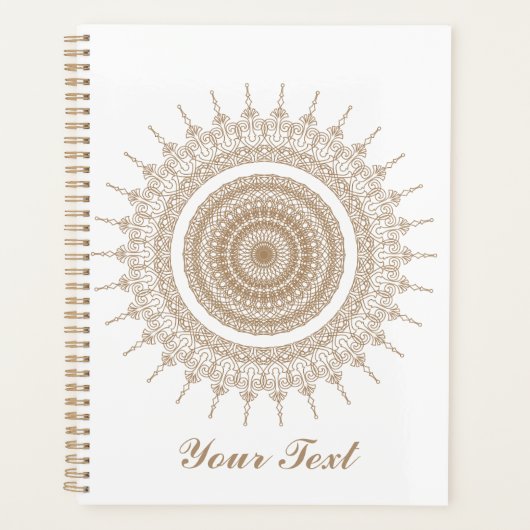 Personalisiert Mandala Bohemisch White Boho Planer (Vorderseite)