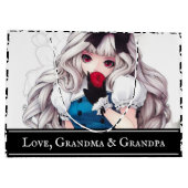 Personalisiert Manga Art "Alice" Große Geschenktüte (Rückseite)