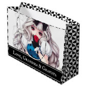 Personalisiert Manga Art "Alice" Große Geschenktüte (Rückseite Schrägansicht)