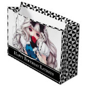 Personalisiert Manga Art "Alice" Große Geschenktüte (Vorderseite Schrägansicht)