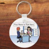 Personalisiert Manicurist Nail Tech - Cartoon von  Schlüsselanhänger (Vorderseite)