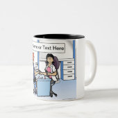 Personalisiert Manicurist Nail Tech - Cartoon von Zweifarbige Tasse (VorderseiteRechts)