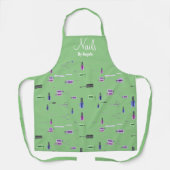 Personalisiert Maniküre Nail Tech Light Green Schürze (Vorderseite)